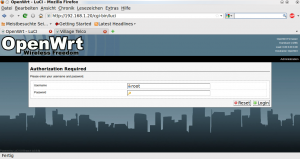 LUCI authentication screen